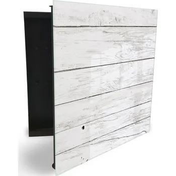 Skříňka na klíč Glasdekor skříňka na klíče - textura bílé dřevo Otevírání: Pravé, Barva skříňky: Bílá