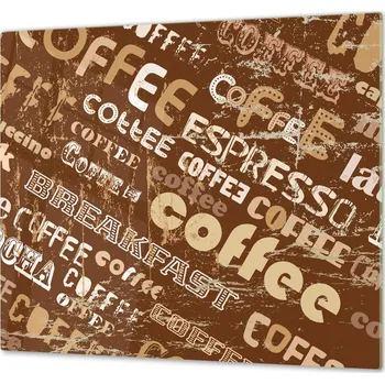 Glasdekor Ochranná deska vektor ilustrace retro káva Rozměr V/Š: 55x90 cm, Lepení na zeď: S lepením na zeď