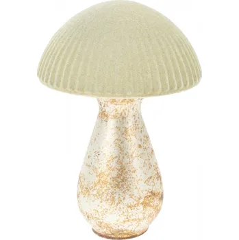 Vánoční dekorace Skleněný dekorativní bílý hřib 21 cm