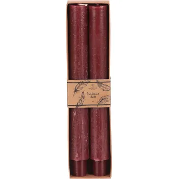 Svíčka Sada kónických svíček, červená, 2 ks, parafín