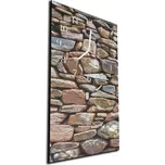 Glasdekor Nástěnné hodiny 30x60cm detail kamenná zeď Materiál: plexi