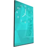 Glasdekor Nástěnné hodiny 30x60cm geometrické tyrkysové pozadí Materiál: plexi