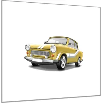Obraz Glasdekor Skleněný obraz auto zelený Trabant Rozměry-čtverec: 34 x 34 cm