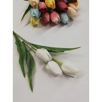 umělá květina Dekorační umělá květina - tulipán bílý