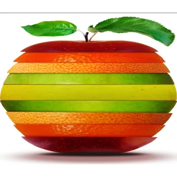 Kuchyňské prkénko Glasdekor Skleněné prkénko mix ovoce tvar jablko Prkénko: 30x20cm