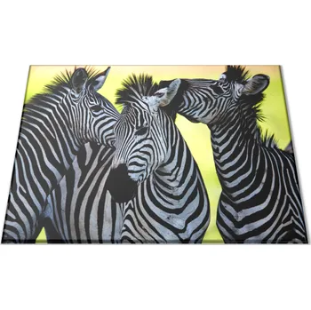 Kuchyňské prkénko Glasdekor Skleněné prkénko tři zebry Prkénko: 30x20cm