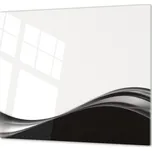 Glasdekor Ochranná deska černo bílá abstraktní vlna Rozměr V/Š: 2x 52x30 cm, Lepení na zeď: Bez lepení na zeď