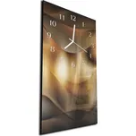Glasdekor Nástěnné hodiny 30x60cm světle a tmavě hnědý abstrakt Materiál: kalené sklo