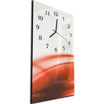 Glasdekor Nástěnné hodiny 30x60cm červená abstraktní vlna Materiál: kalené sklo