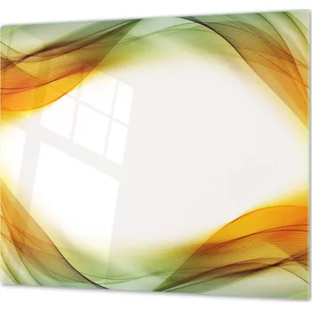 Příslušenství pro sporák Glasdekor Ochranná deska krycí zeleno oranžová vlna Rozměr V/Š: 2x 52x30 cm, Lepení na zeď: S lepením na zeď