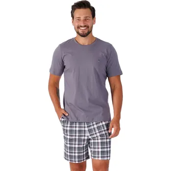 Pánské pyžamo Hotberg Pánské pyžamo Maksym 1475/42: Stylové a pohodlné! Barva/Velikost: šedá / XL