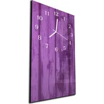 Glasdekor Nástěnné hodiny 30x60cm abstraktní fialové dřevo Materiál: kalené sklo