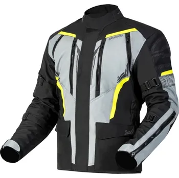 Moto bunda Bunda na motocykl Ozone Tour III černo-šedo-fluo žlutá 4XL