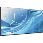 Glasdekor Nástěnné hodiny 30x60cm modrá plastická vlna Materiál: plexi