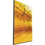 Glasdekor Nástěnné hodiny 30x60cm sytě žluté abstraktní paprsky Materiál: kalené sklo
