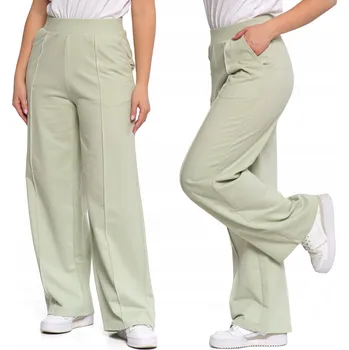 Dámské kalhoty Dámské kalhoty široké nohavice elegantní teplákové s vysokým pasem MORAJ 3XL