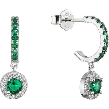Šperk Stříbrné náušnice se zelenými zirkony 11794.3 emerald