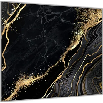 Kuchyňská linka Glasdekor Sklo do kuchyně černý mramor zlaté žilky Rozměry skla do kuchyně: 34 x 72 cm
