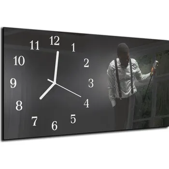 Hodiny Glasdekor Nástěnné hodiny 30x60cm blues music Materiál: plexi