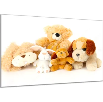 Obraz Glasdekor Obraz skleněný dětské plyšové hračky Rozměry-obdélník V/Š: 30 x 60 cm