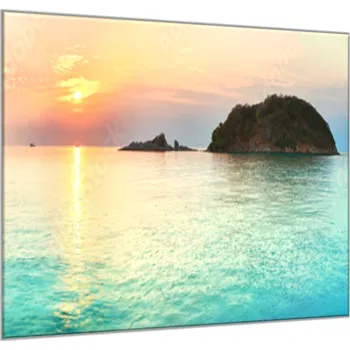 Obraz Glasdekor Obraz skleněný východ slunce u moře Rozměry-čtverec: 34 x 34 cm