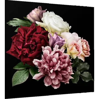 Obraz Glasdekor Obraz skleněný květinové aranžmá zahradních květin Rozměry-čtverec: 34 x 34 cm