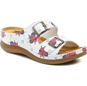 Dámské pantofle Medi Line 153-024 beruška bílé dámské zdravotní pantofle EU 41 + DÁREK