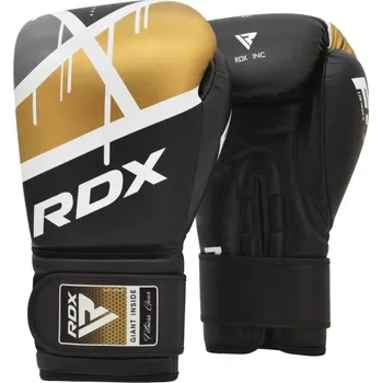 Boxerské rukavice RDX Boxerské rukavice F7 Ego, černo zlaté, 12 oz + DÁREK