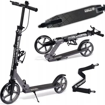 Koloběžka Skládací koloběžka RAVEN Nardas 230/200 mm s ruční brzdou, zvonkem a držákem na lahev