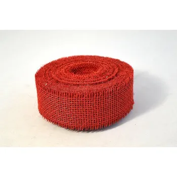 Stuha Stuha KA juta 5cm vínová rozměřovaná z balení 25m