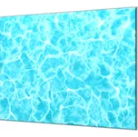 Glasdekor Ochranná deska tyrkysová hladina vody Rozměr V/Š: 40x40 cm, Lepení na zeď: S lepením na zeď