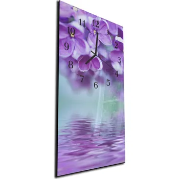 Hodiny Glasdekor Nástěnné hodiny šeřík nad hladinou 30x60cm Materiál: plexi