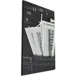 Glasdekor Nástěnné hodiny 30x60cm detail kapsa jeans Materiál: kalené sklo