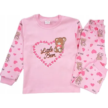 Dámské pyžamo PYŽAMO SOUPRAVA bavlna DLOUHÝ RUKÁV růžová MEDVÍDEK 6 let J201N