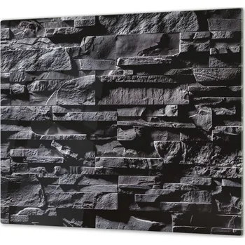 Glasdekor Ochranná deska tmavě šedá kamenná zeď Rozměr V/Š: 50x50 cm, Lepení na zeď: S lepením na zeď
