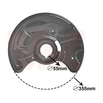 Brzdový kotouč Ochranný plech proti rozstřikování, brzdový kotouč VAN WEZEL 3041371
