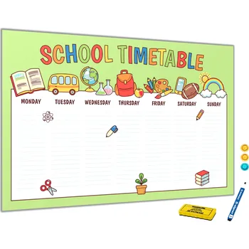 Kancelářský nábytek Glasdekor Metalová magnetická tabule - dětský týdenní plánovač Rozměr V/Š: 40x 60 cm