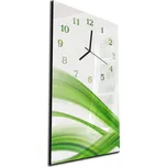 Glasdekor Nástěnné hodiny 30x60cm zelená abstraktní vlna Materiál: plexi