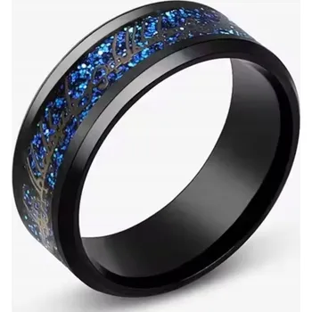 Prsten Prsten Černý Modrý Pán Prstenů Wolframový Signet