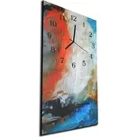 Glasdekor Nástěnné hodiny 30x60cm červeno bílá modrá olejomalba Materiál: plexi