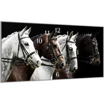 Hodiny Glasdekor Nástěnné hodiny 30x60cm kůň čtyři barvy Materiál: plexi