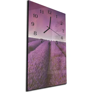 Hodiny Glasdekor Nástěnné hodiny 30x60cm levandulové pole Materiál: plexi