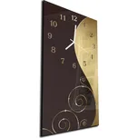 Glasdekor Nástěnné hodiny 30x60cm decentní hnědo béžový abstrakt Materiál: plexi