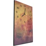 Glasdekor Nástěnné hodiny 30x60cm vintage styl hnědo žluté pozadí Materiál: plexi