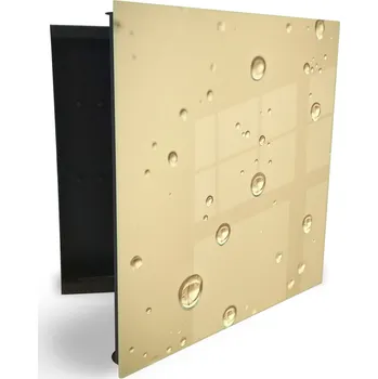 Skříňka na klíč Glasdekor skříňka na klíče - kapka vody na béžové okno Otevírání: Levé, Barva skříňky: Bílá