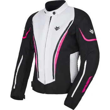 Moto bunda Dámská bunda na motorku RSA Wasp černo-růžovo-bílá 3XL