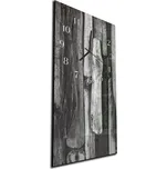 Glasdekor Nástěnné hodiny 30x60cm malované dřevo šedý abstrakt Materiál: kalené sklo