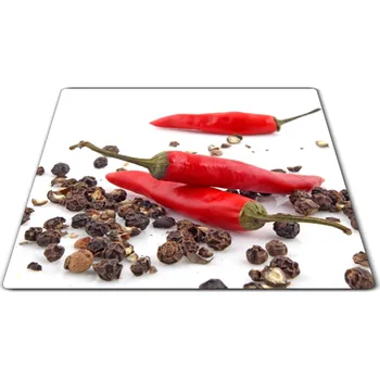 Kuchyňské prkénko Glasdekor Skleněné prkénko chilli a kuličky pepře Prkénko: 30x20cm
