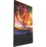 Glasdekor Nástěnné hodiny 30x60cm abstraktní vlna s barevným design Materiál: kalené sklo