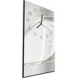 Glasdekor Nástěnné hodiny 30x60cm abstraktní šedá Steel vlna Materiál: kalené sklo